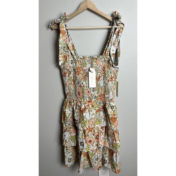 NWT Cleobella Tamara Mini Dress Retro Floral Size XL 100% Organic Cotton Women’s - Picture 4 of 11